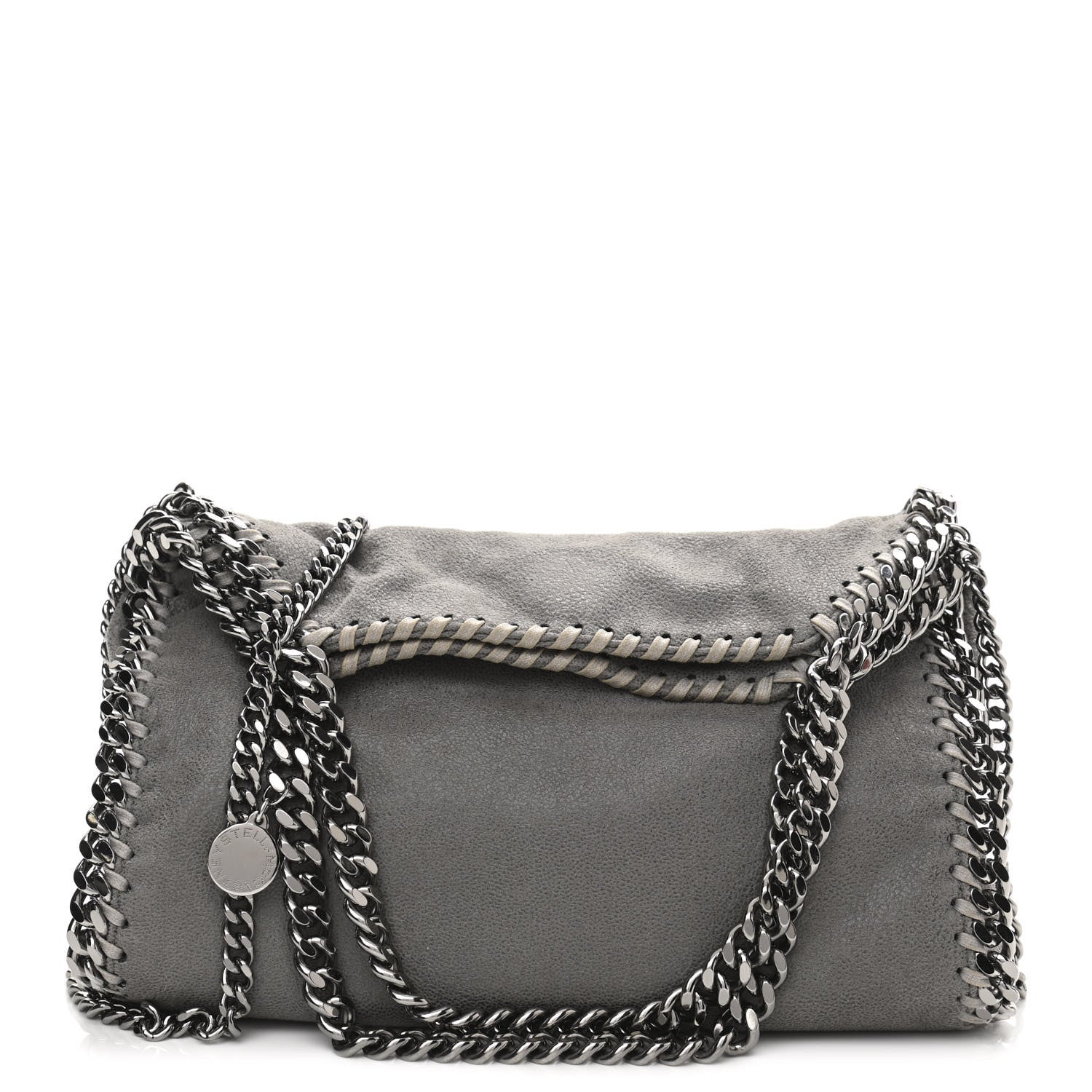 Stella McCartney Shaggy Deer Mini Falabella Fold Over Tote Light Grey 1 of 10