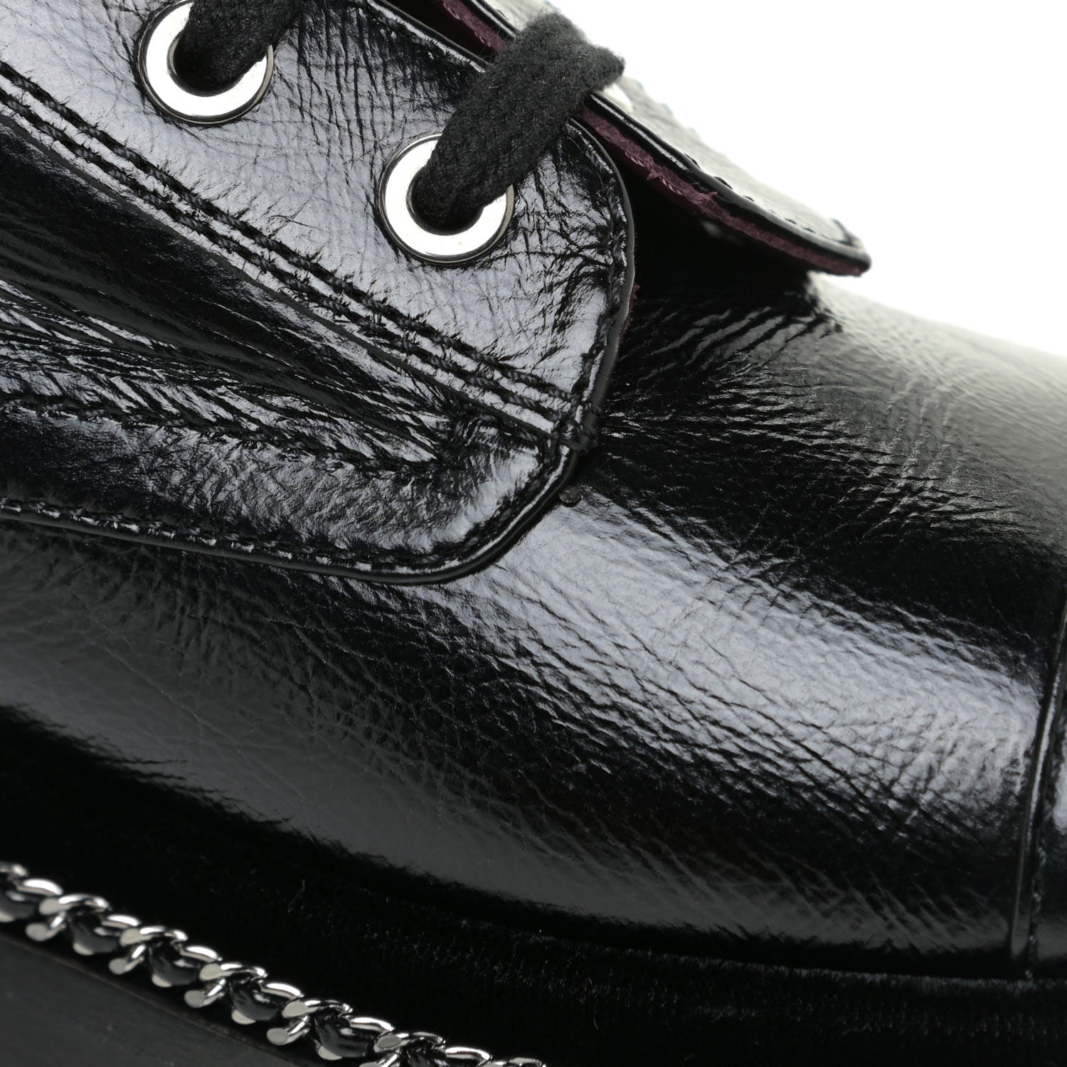 Chanel Crackled Calfskin Velvet Pearl Combat Short Boots 39 Black 17 of 19