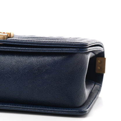 Chanel Caviar Quilted Medium Boy Flap Navy 8 of 8