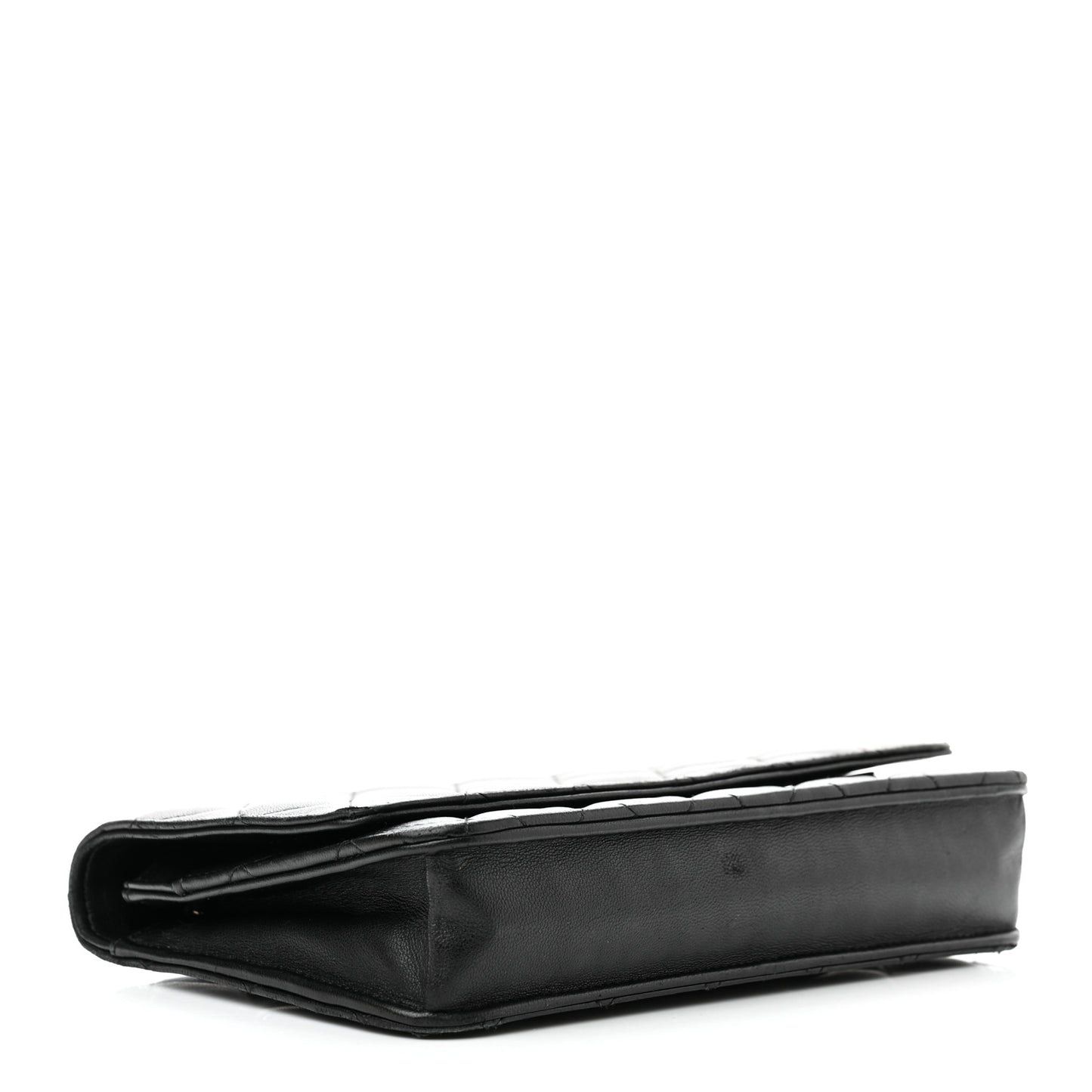 Lambskin Quilted Wallet On Chain WOC Black