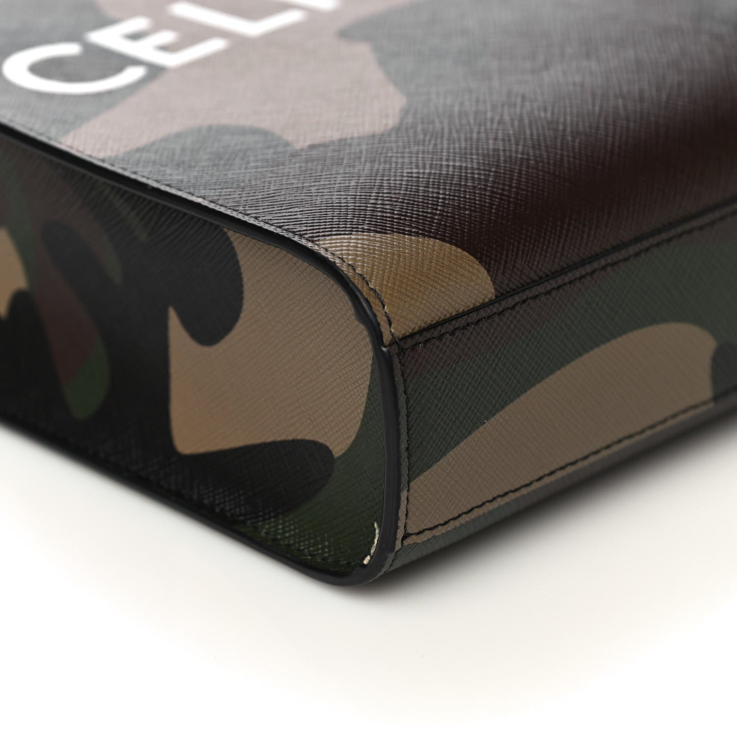 Canvas Calfskin Mini Vertical Cabas Khaki