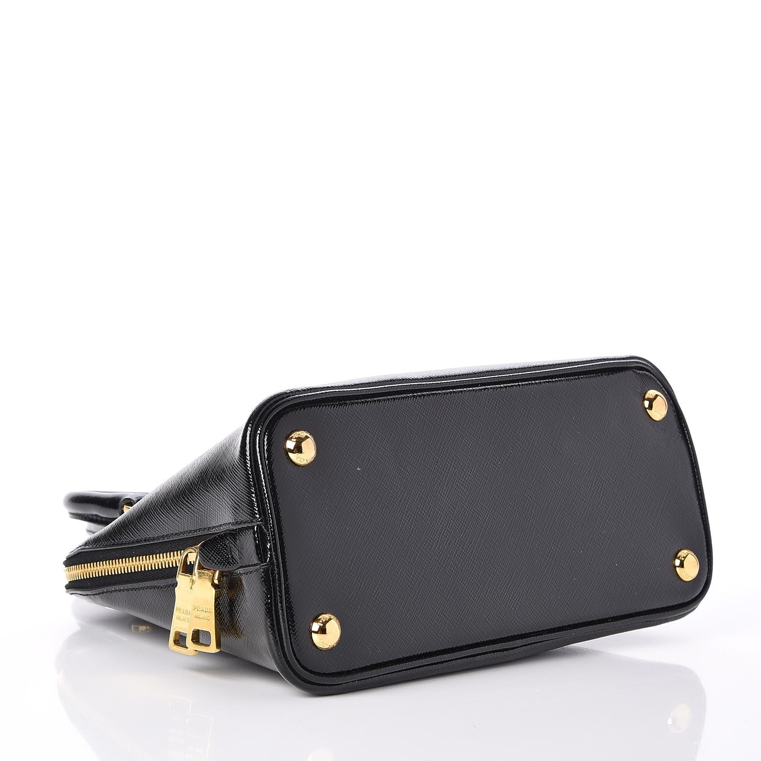 Prada Saffiano Vernice Small Promenade Tote Black 4 of 9