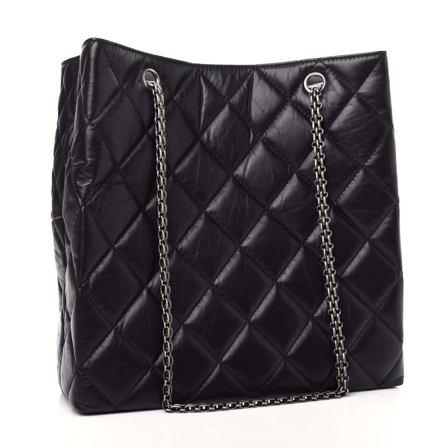 Chanel Aged Calfskin Quilted Reissue 2.55 Tote Black 3 of 10