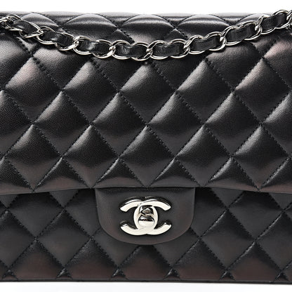 Chanel Lambskin Quilted Medium Double Flap Black 7 of 13