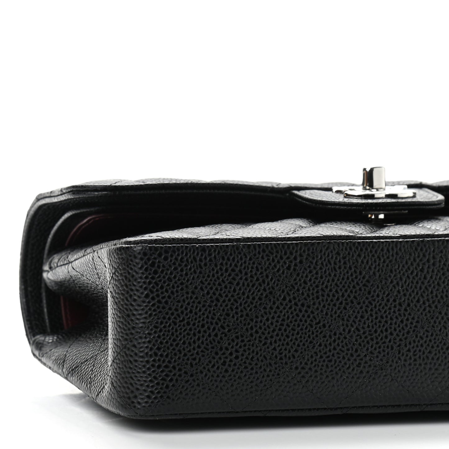 Caviar Quilted Small Double Flap Black
