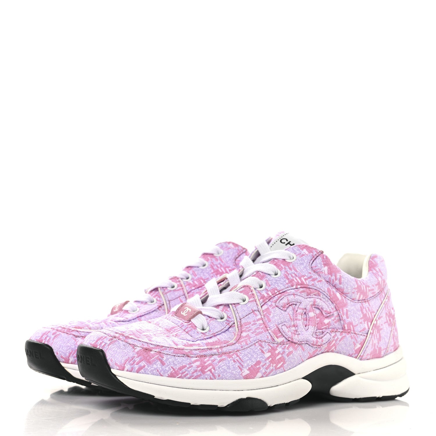 Chanel Tweed CC Sneakers 39 Pink 4 of 8
