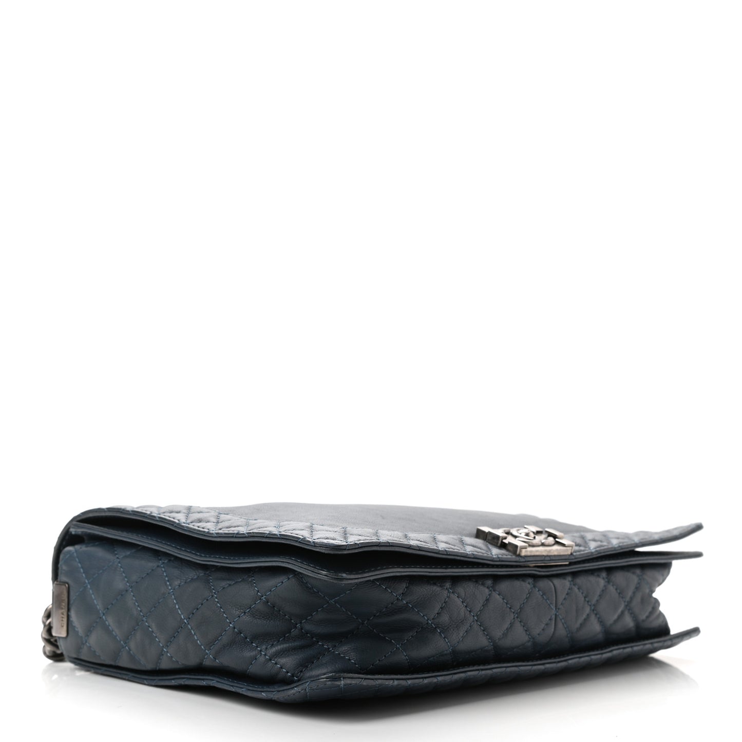 Calfskin Large Boy Reverso Flap Dark Blue