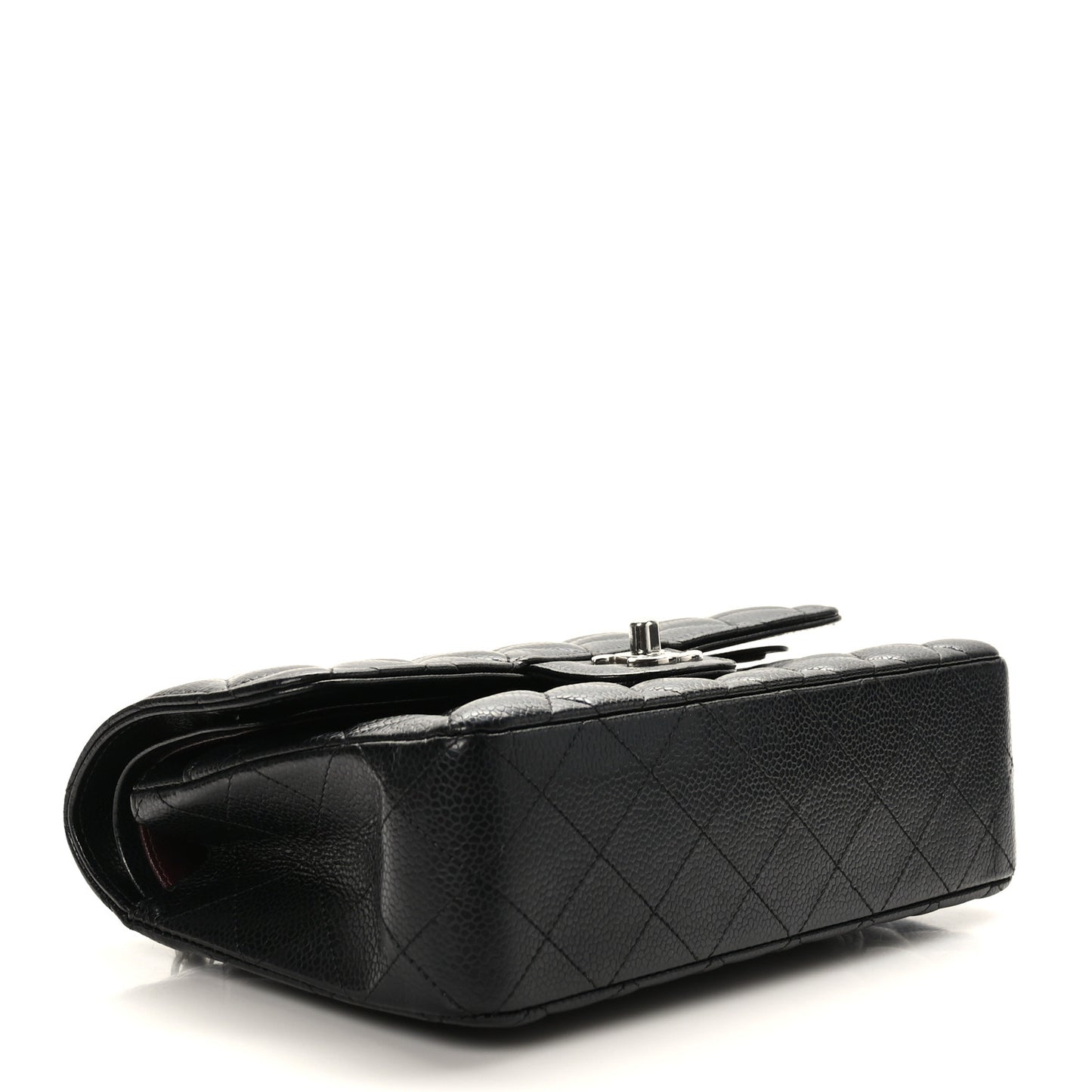 Caviar Quilted Small Double Flap Black