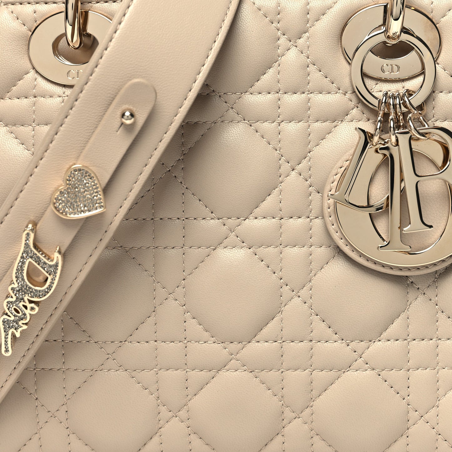 Lambskin Cannage Small My ABCDior Lady Dior Beige