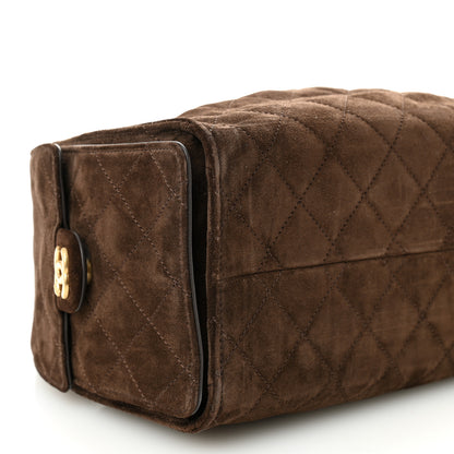 Chanel Suede Quilted Small Chanel 25 Handbag Dark Brown 9 of 10