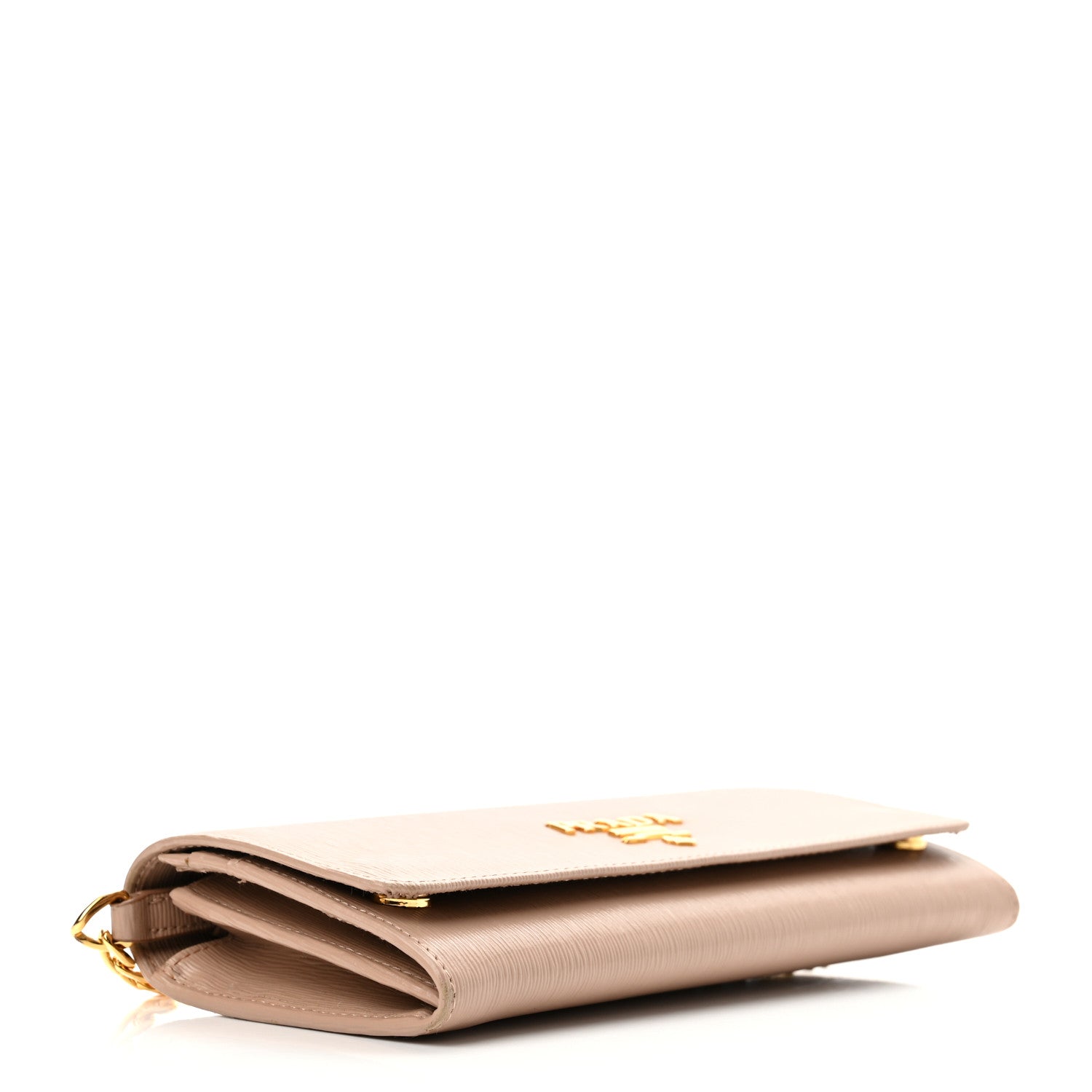Prada Vitello Move Metal Oro Chain Wallet Cipria 4 of 9