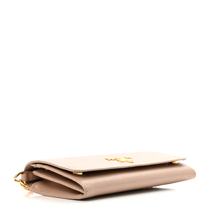 Prada Vitello Move Metal Oro Chain Wallet Cipria 4 of 9