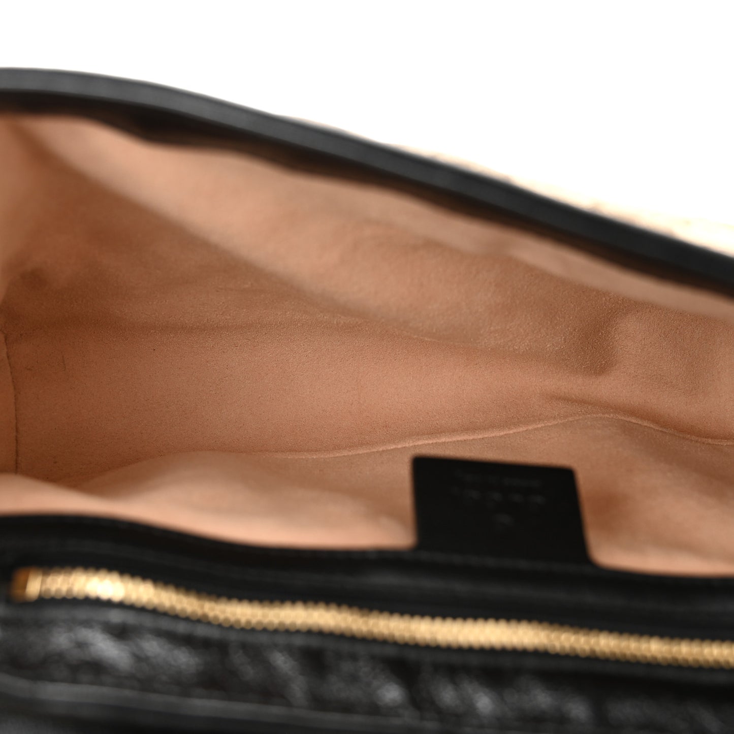 Monogram Matelasse Diagonal Small GG Marmont Shoulder Bag Beige Black