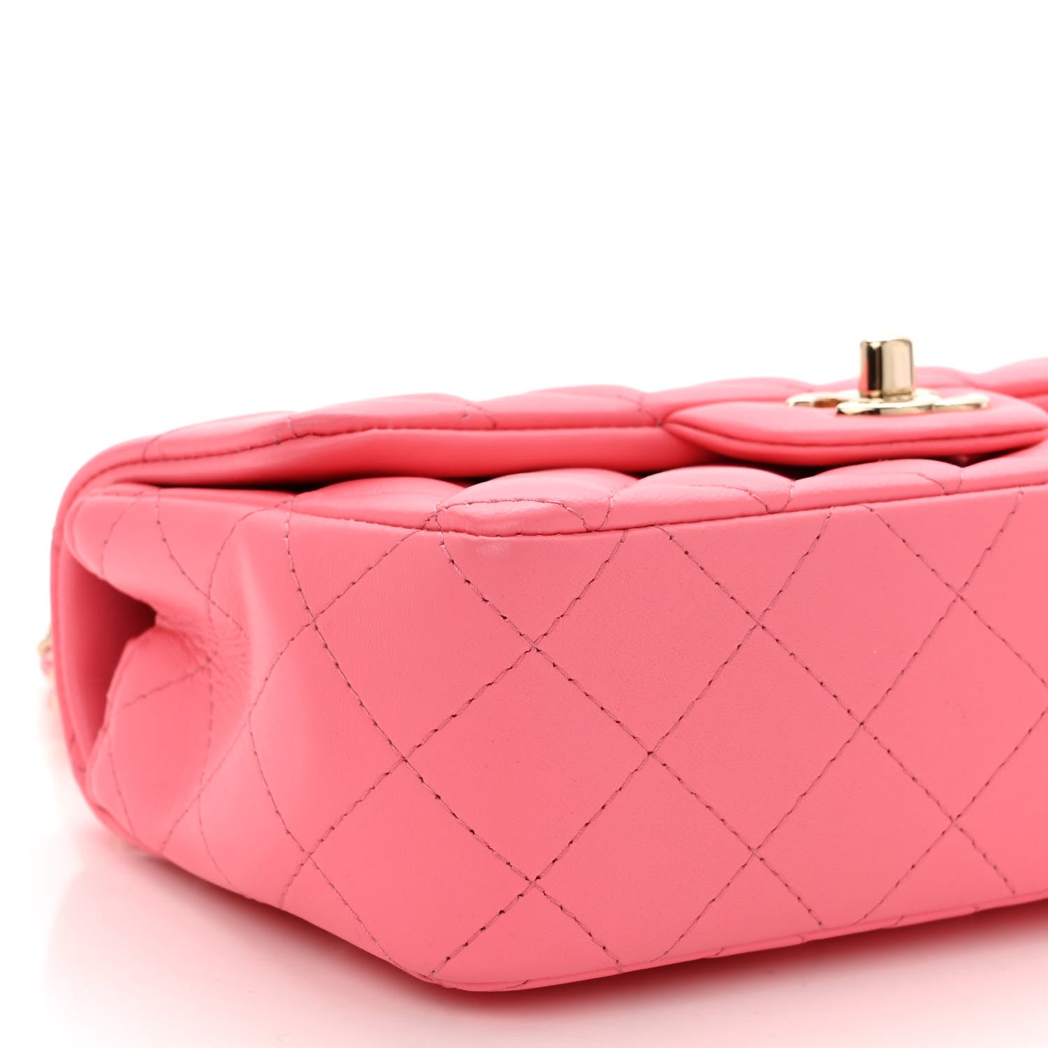 Chanel Lambskin Quilted Mini Rectangular Flap Pink 9 of 14