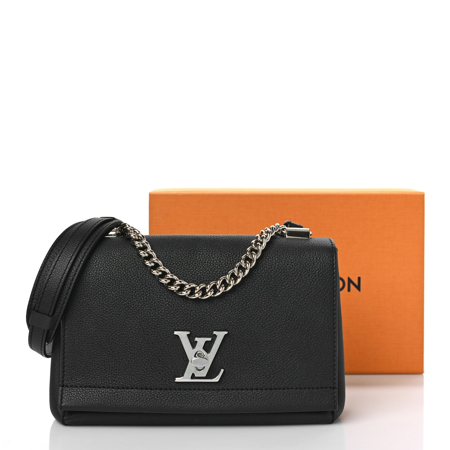 Louis Vuitton Calfskin Lockme II Chain Bag BB Black 9 of 9