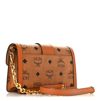 MCM Visetos Monogram Mini Tracy Crossbody Bag Cognac 3 of 9