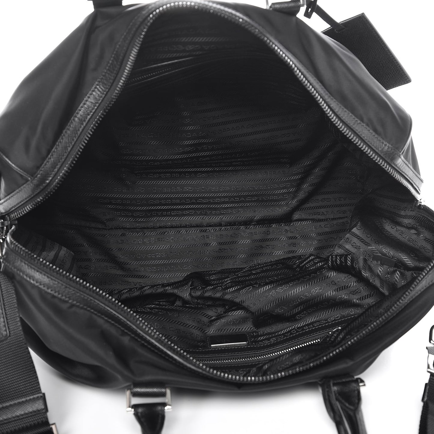 Tessuto Nylon Saffiano Duffle Bag Nero Black