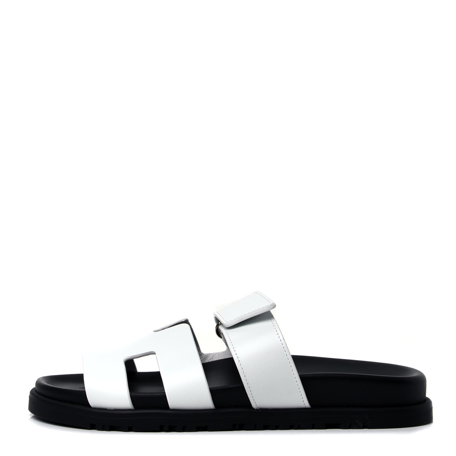 Hermes Calfskin Womens Chypre Sandals 36.5 White 1 of 6
