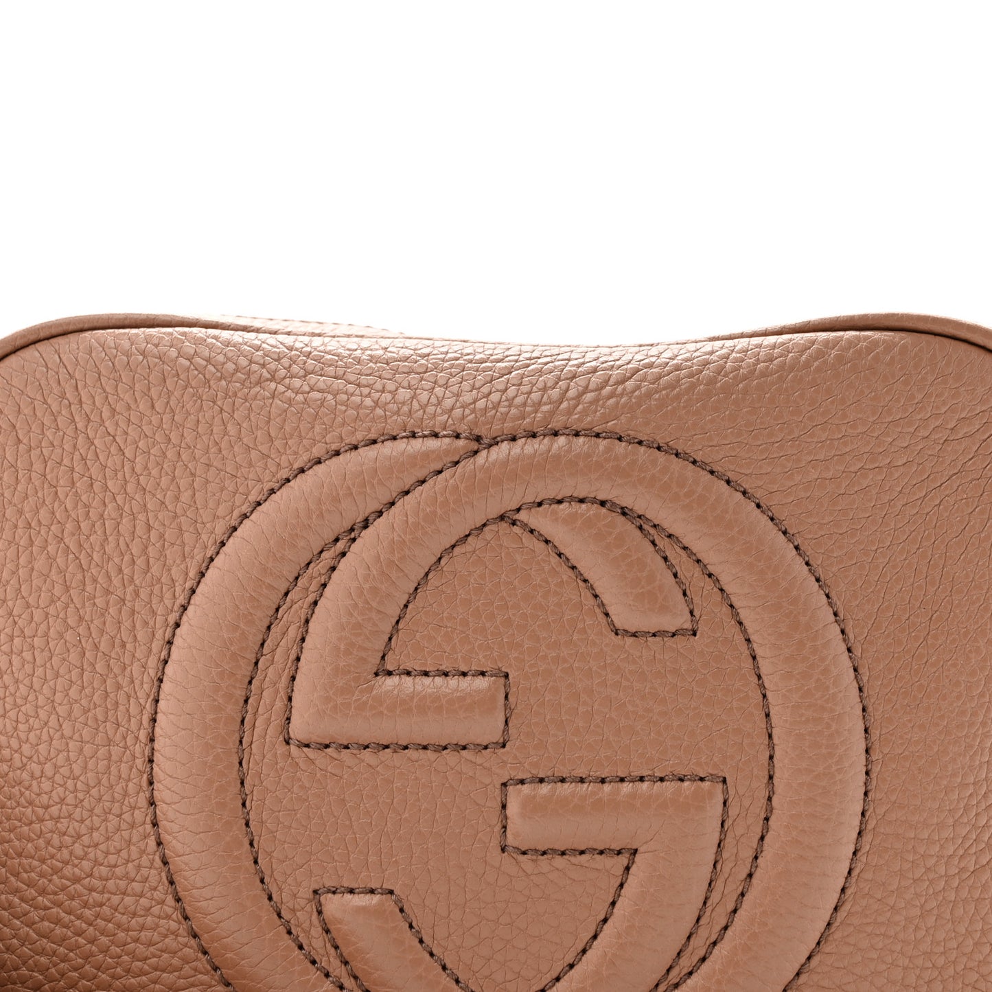 Pebbled Calfskin Small Soho Disco Bag Camelia