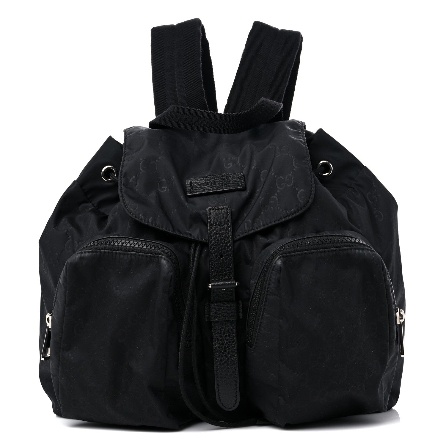 Gucci Nylon Monogram Small Single Buckle Backpack Black 1 of 11