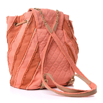 Chanel Canvas Chevron Cuba Patchwork Backpack Orange 2 of 12