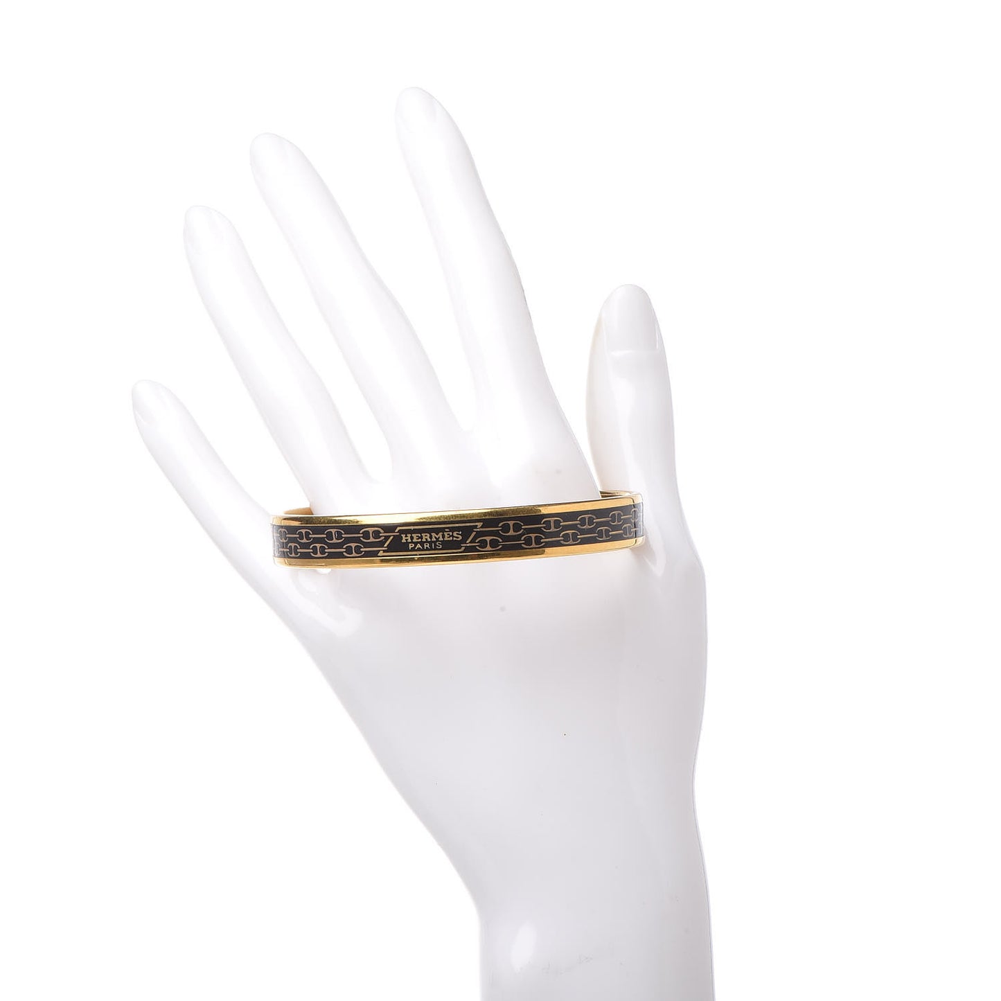 Enamel Narrow Printed Chain D Ancre Bracelet 70 Black