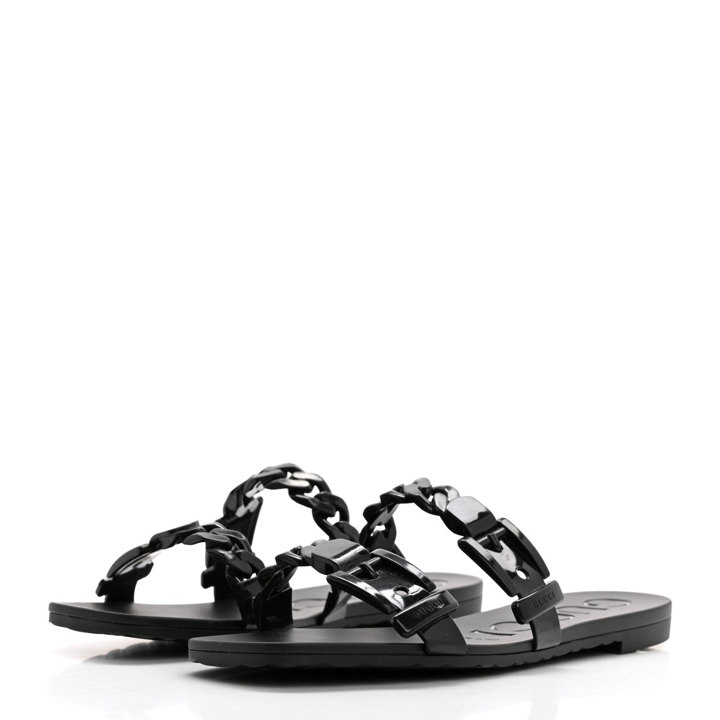 Rubber Womens Slide Sandals 38 Black
