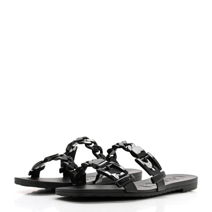 Gucci Rubber Womens Slide Sandals 38 Black 3 of 9