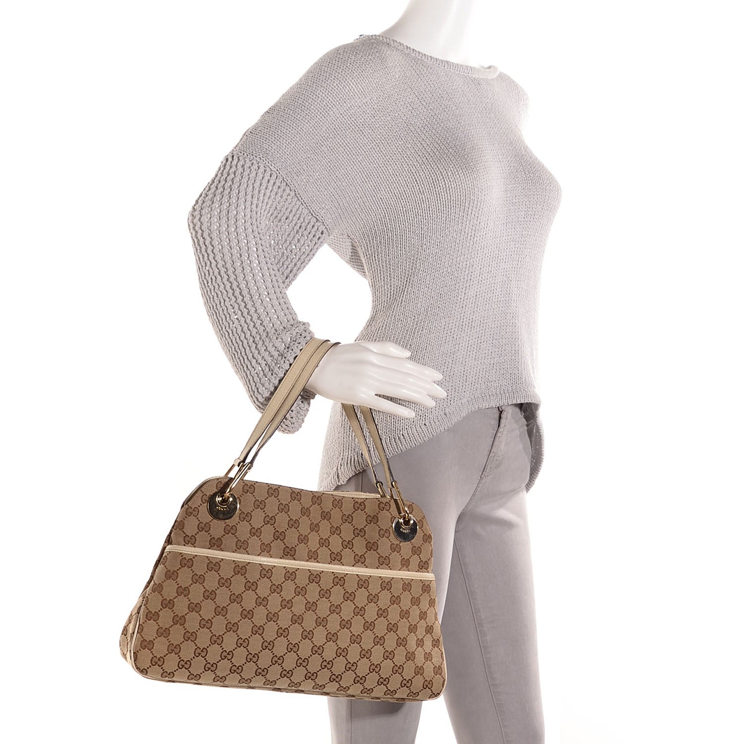 Gucci Monogram Medium Eclipse Shoulder Bag Off White 2 of 7