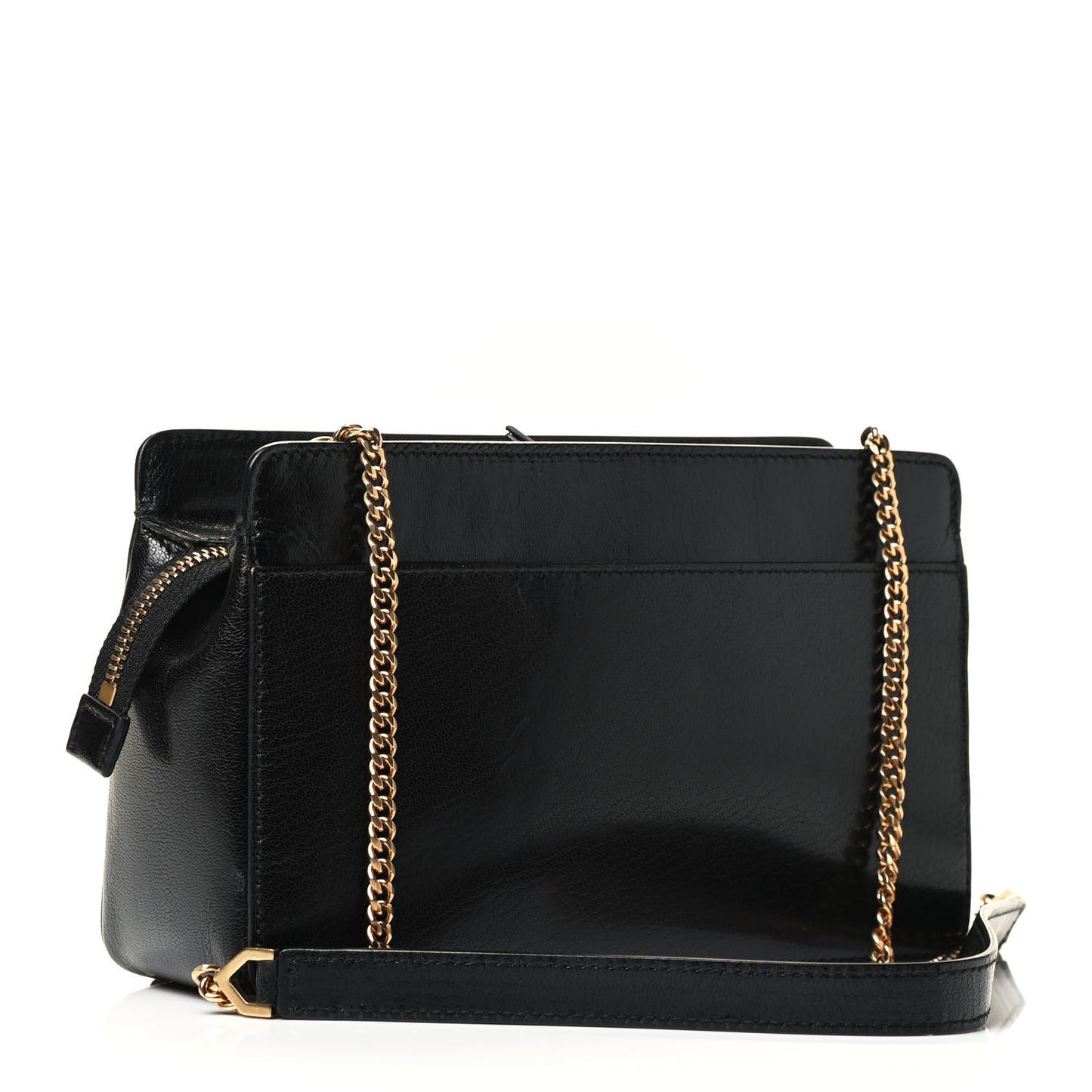 Goatskin Diamond Quilted Pocket Crossbody Black