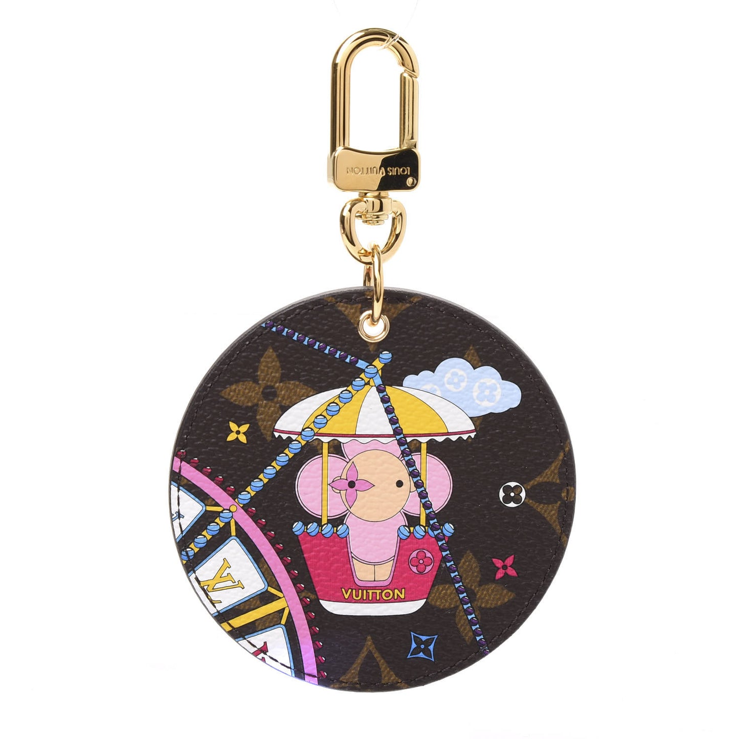 Monogram 2020 Christmas Animation Big Wheel Bag Charm Key Ring Rose Ballerine