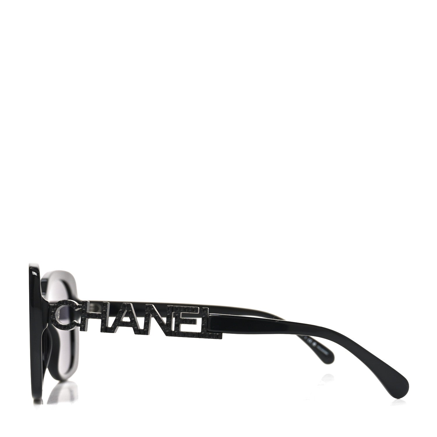 Chanel Acetate Strass Polarized Square Sunglasses 5422-B Black Black 3 of 7