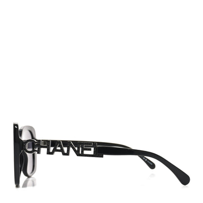 Chanel Acetate Strass Polarized Square Sunglasses 5422-B Black Black 3 of 7