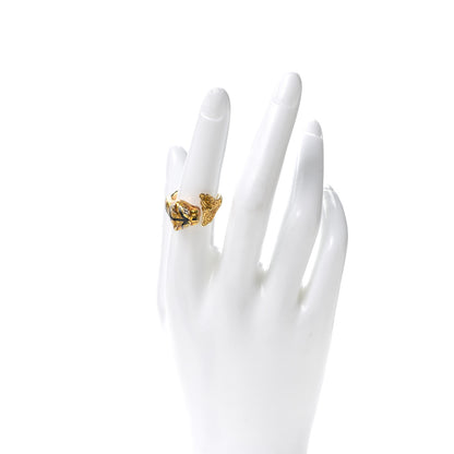 Gucci 18K Yellow Gold Diamond Enamel Le Marché des Merveilles Tiger Ring Yellow 53 6.5 2 of 6