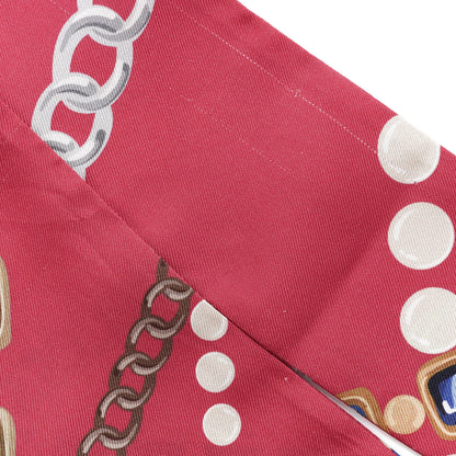 Chanel Silk Pearl CC Chain Slim Bandeau Scarf Pink 6 of 8