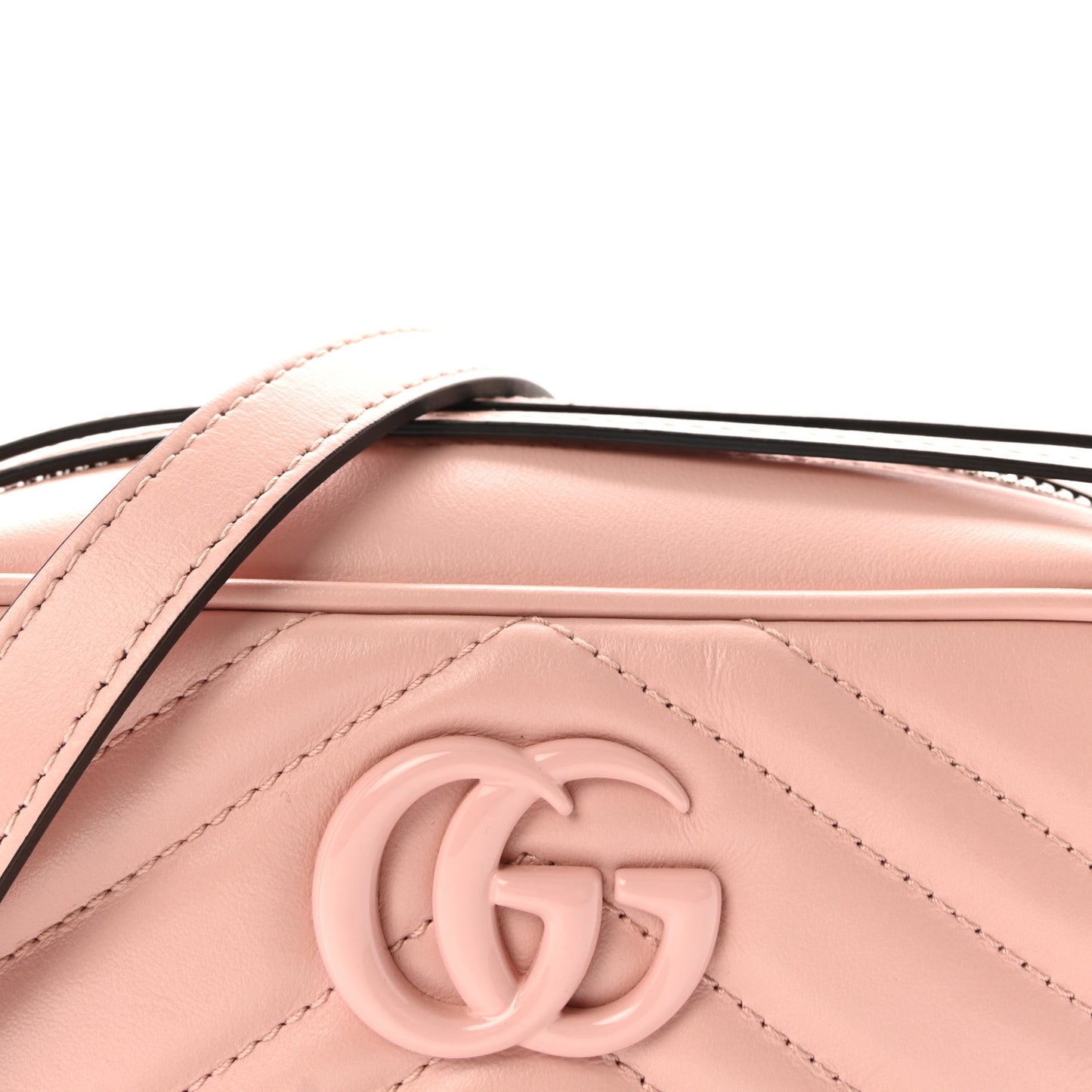 Calfskin Matelasse Monochrome Mini GG Marmont Chain Shoulder Bag Perfect Pink