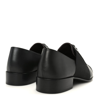 Chanel Calfskin Elastic Lace Up Cap Toe CC Loafers 39 Black 5 of 9