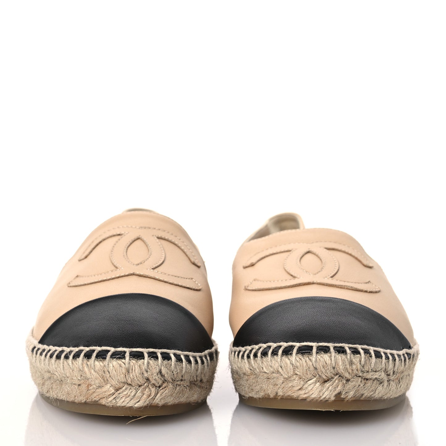 Lambskin CC Espadrilles 39 Beige Black