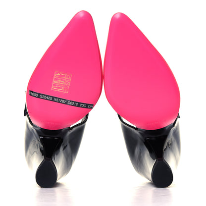 Chanel Patent Calfskin CC Pumps 37 Pink Black 6 of 6