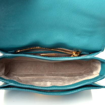 Miu Miu Goatskin Madras Shoulder Bag Turchese 4 of 8