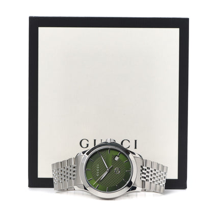 Gucci Stainless Steel 38mm G-Timeless Quartz Watch Green 7 of 7