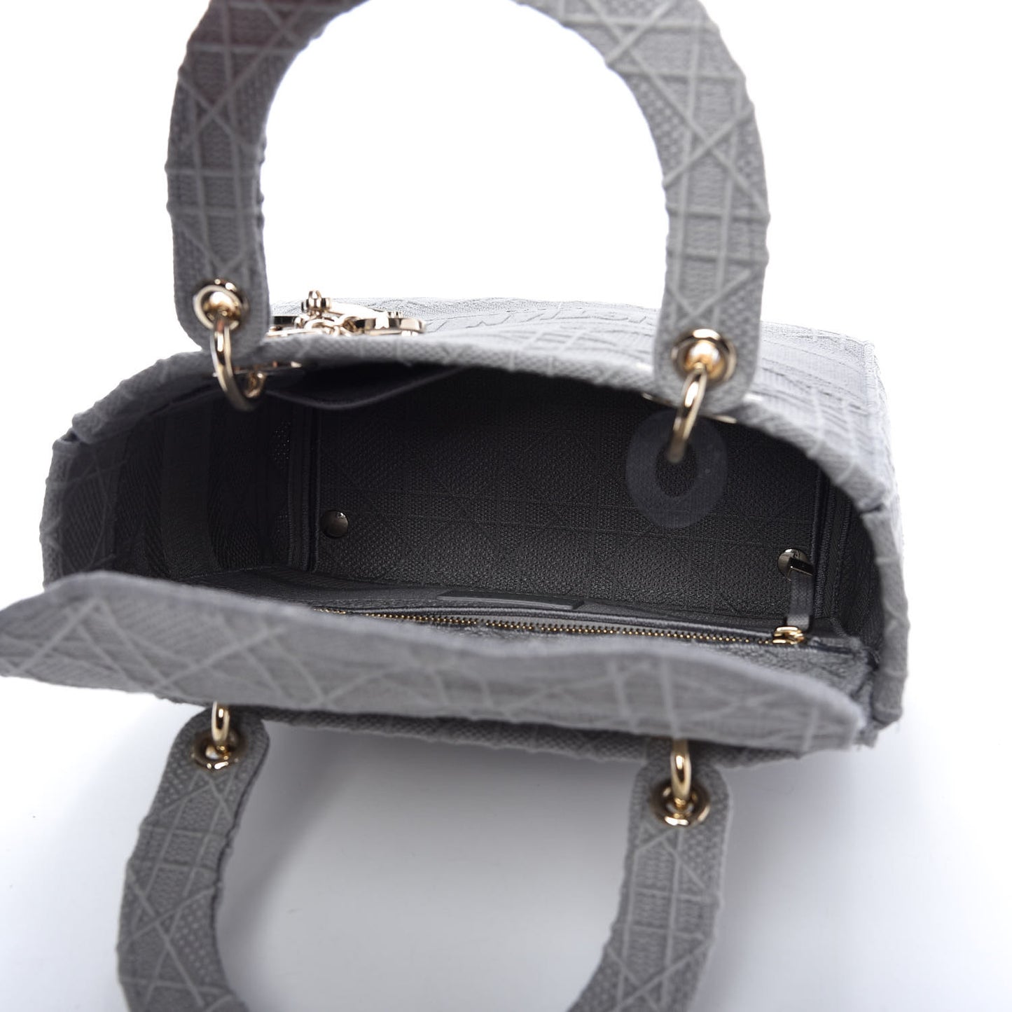 Canvas Embroidered Cannage Medium Lady D-Lite Gray