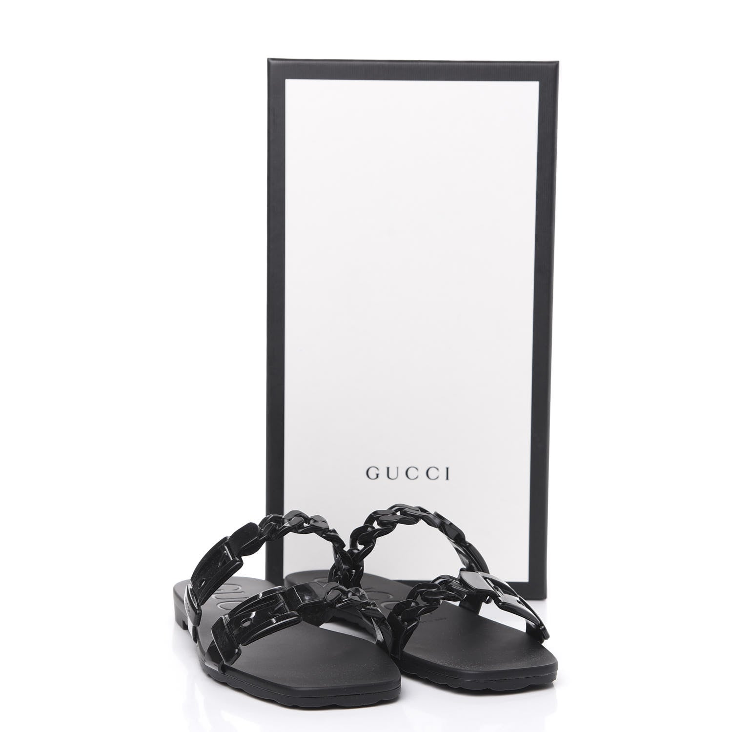 Gucci Rubber Womens Slide Sandals 36 Black 8 of 8