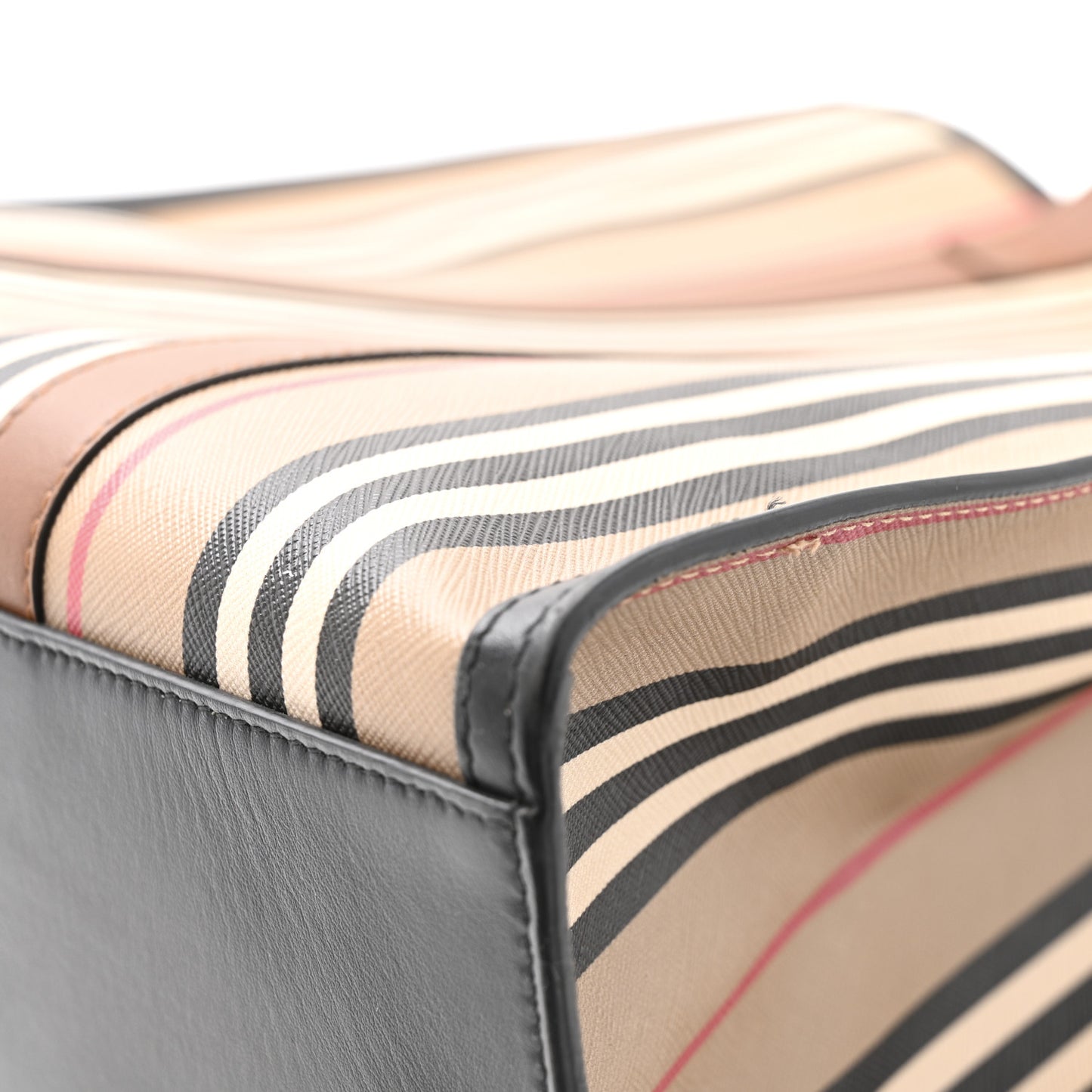 E-Canvas Stripe Book Tote Tan Archive Beige