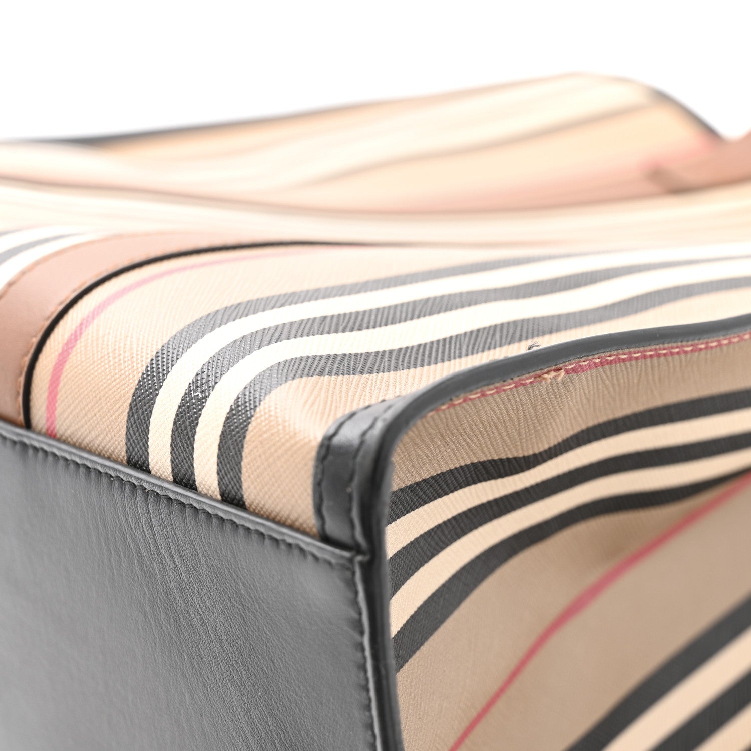 Burberry E-Canvas Stripe Book Tote Tan Archive Beige 11 of 15