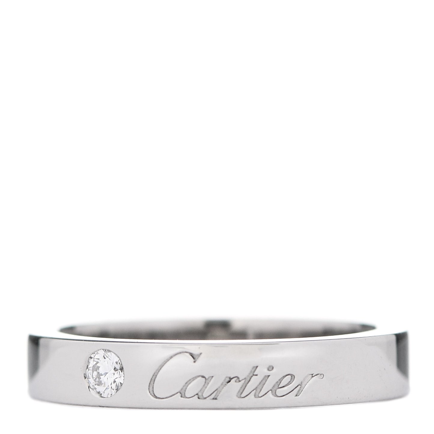Platinum Diamond 3mm C De Cartier Wedding Band Ring 45 3.25