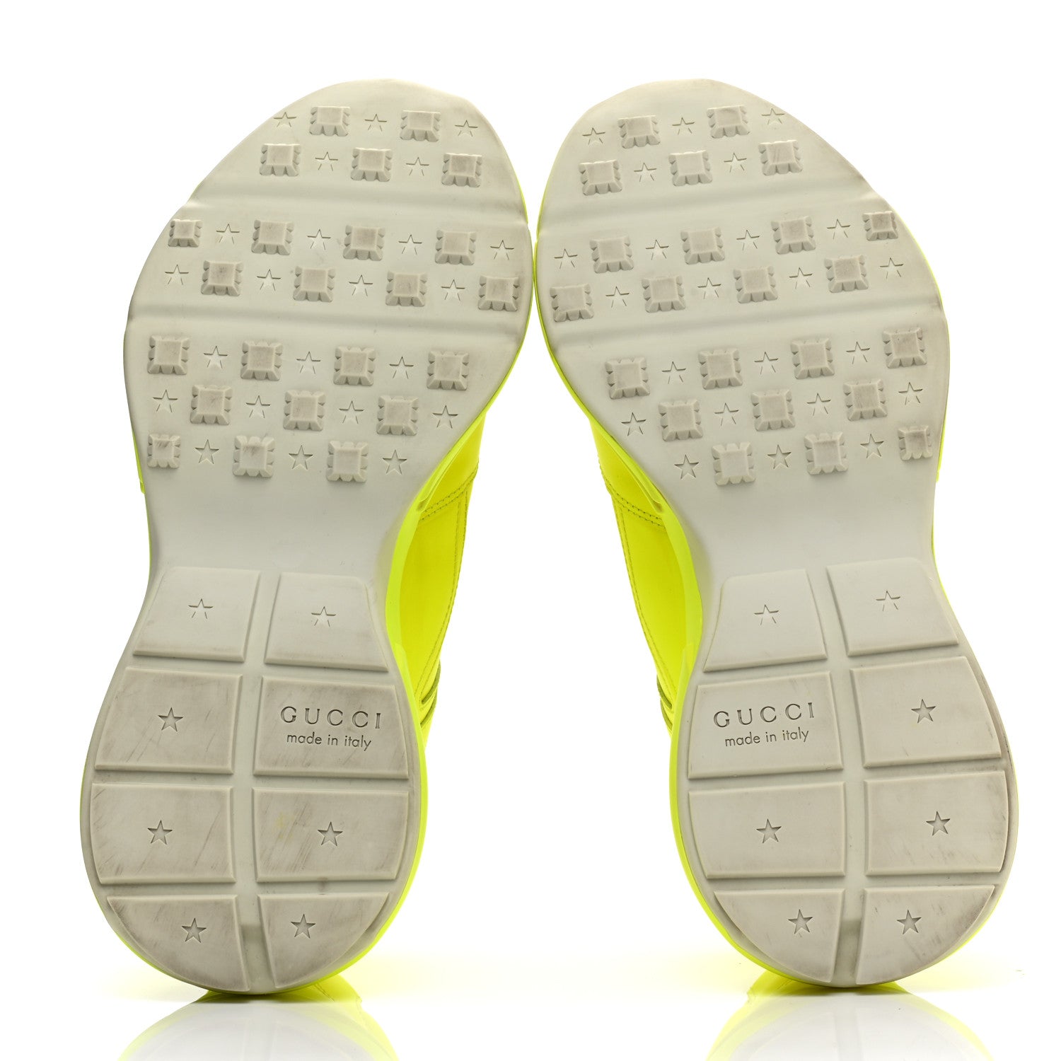 Gucci Calfskin Mens Rhyton Sneakers 8.5 Yellow Fluo 4 of 8