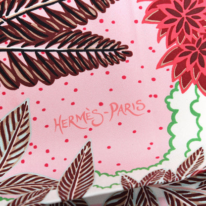 Hermes Silk Wild Singapore Scarf 90 Rose Vert Bordeaux 4 of 5