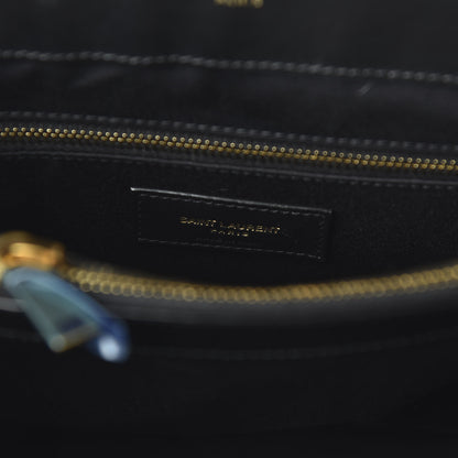 Saint Laurent Calfskin Y Quilted Monogram Medium Loulou Chain Satchel Black 8 of 9