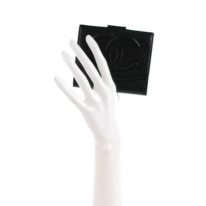 Chanel Caviar Timeless CC Compact French Wallet Black 2 of 8